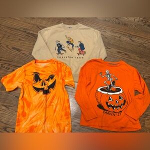 Boys Halloween Graphic Shirt + Sweatshirt Lot — Size Small 6/7